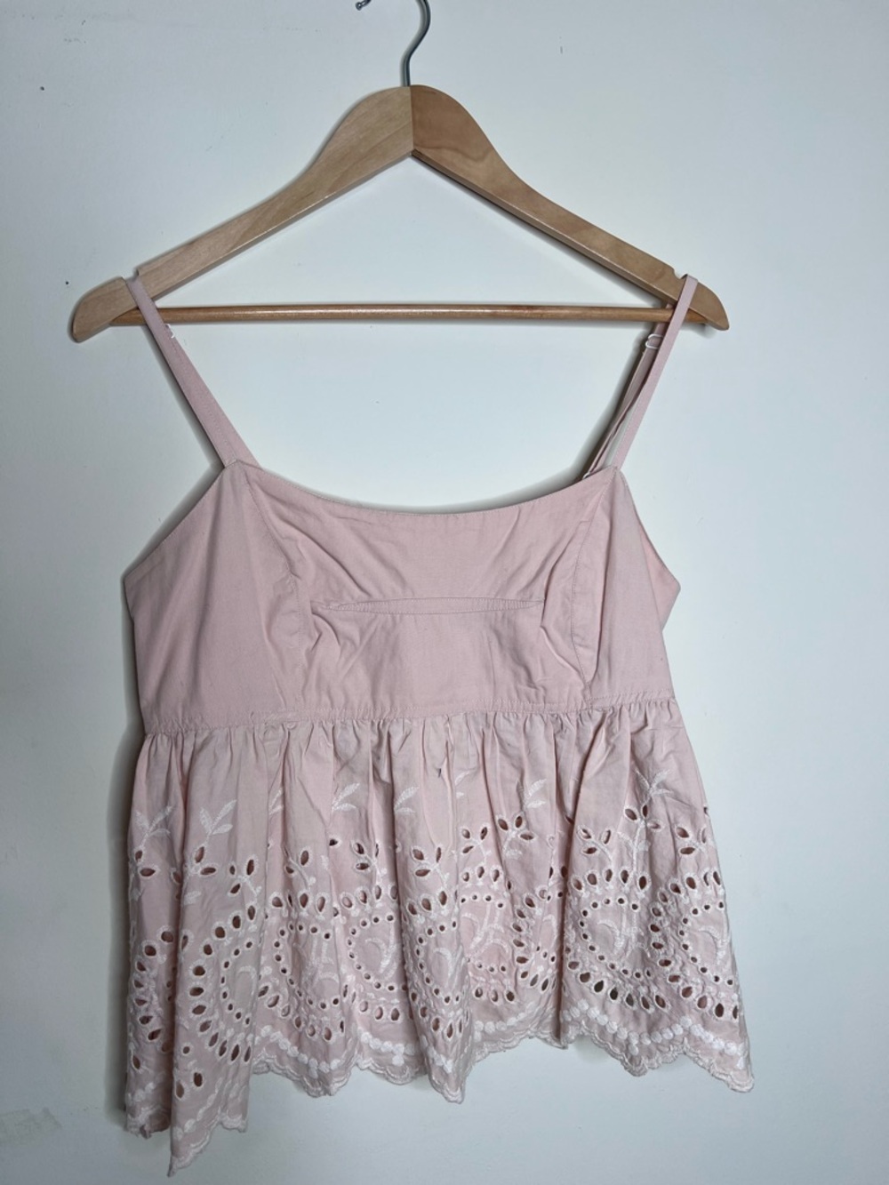 Blush Pink Eyelet Lace Cami Top
